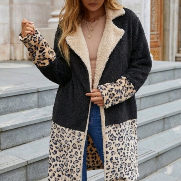 Leopard Colorblock Coat - Picture 6 of 9